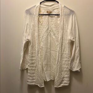 Democracy White Open-Front Cardigan